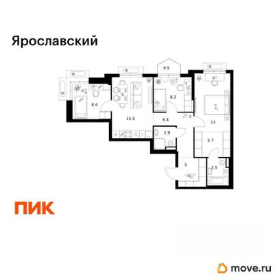 3-комн. квартира, 69.2 м&sup2;