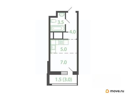 студия, 20.8 м&sup2;