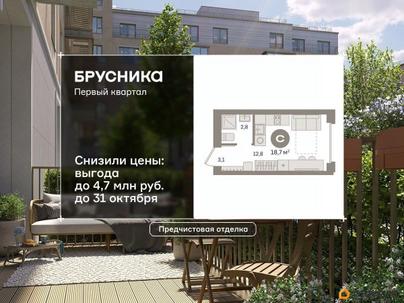студия, 18.65 м&sup2;