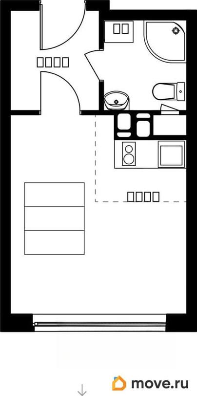 студия, 21.9 м&sup2;