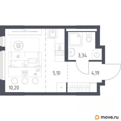 студия, 22.83 м&sup2;