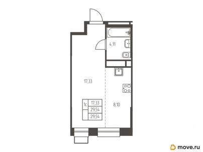 студия, 29.5 м&sup2;