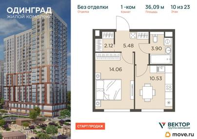 1-комн. квартира, 36.09 м&sup2;