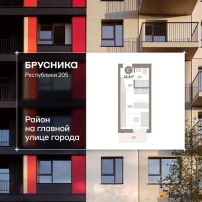 студия, 24.29 м&sup2;