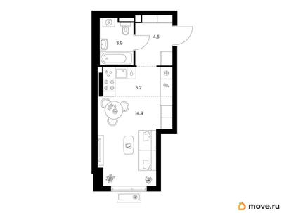 студия, 28.1 м&sup2;