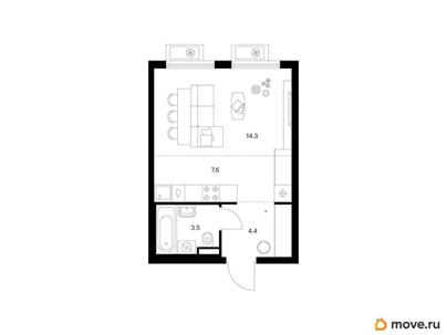 студия, 29.8 м&sup2;