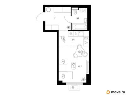 студия, 29 м&sup2;