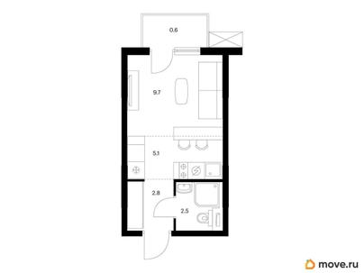 студия, 20.7 м&sup2;