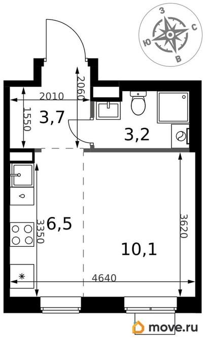 студия, 23.5 м&sup2;