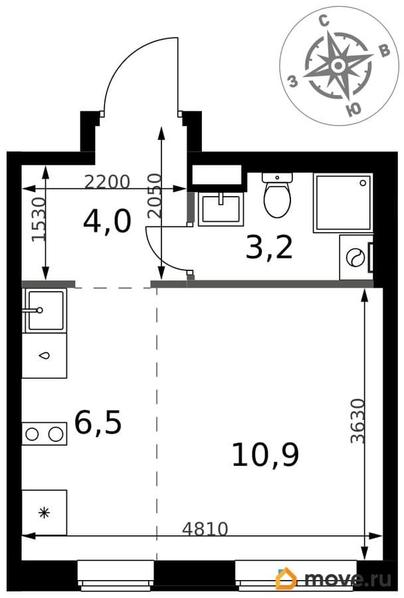 студия, 24.6 м&sup2;